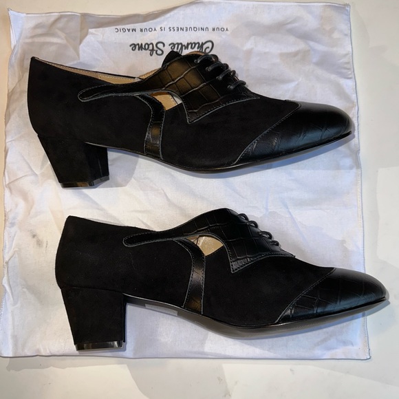 CHARLIE STONE ‘Boss’ Leather Ankle Booties in Black - Picture 14 of 16